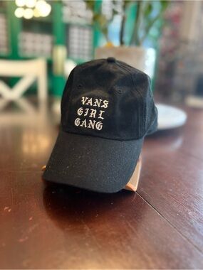 Vans Black Cap with White Embroidered 'Vans Girl Gang'
